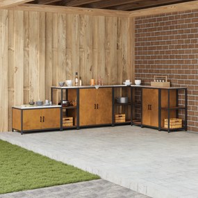 vidaXL Ράφι Αποθήκευσης Κουζίνας με ράφι Σκ rusty 60 x 50 x 92 εκ.