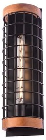 Φωτιστικό Τοίχου - Απλίκα EG841W47B 1ΧΕ27 14X13XH47 Black Aca Decor Metal,Wood