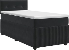 vidaXL Κρεβάτι box spring με στρώμα Μαύρο 80 x 200 cm Βελούδο