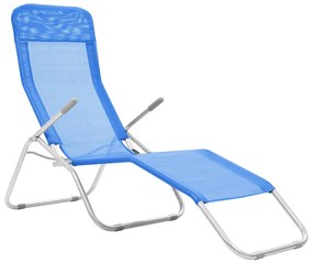 vidaXL Ξαπλώστρες Πτυσσόμενες 2 τεμ. Μπλε από Textilene