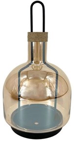 Κηροπήγιο Μπουκάλι 15-00-23979 Φ15x29cm Black-Honey Marhome Metal, Glass