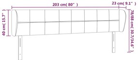 Κεφαλάρι με Πτερύγια Ανοιχτό Γκρι 203x23x78/88 εκ. Βελούδινο 3117210