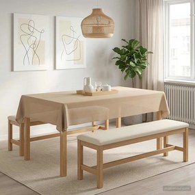 vidaXL Ύφασμα Τραπέζης Μπεζ 140 x 200 cm Ορθογώνιος