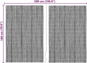 vidaXL Φράχτης Μπαμπού Φυσικό 500 x 180 εκ. Μπαμπού