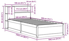 ΣΚΕΛΕΤΟΣ ΚΡΕΒΑΤΙΟΥ ΧΩΡΙΣ ΣΤΡΩΜΑ 100X200 ΕΚ. ΜΑΣΙΦ ΠΕΥΚΟ 3323431