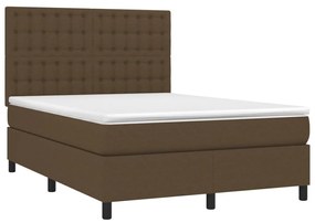 ΚΡΕΒΑΤΙ BOXSPRING ΜΕ ΣΤΡΩΜΑ ΣΚΟΥΡΟ ΚΑΦΕ 140X200 ΕΚ ΥΦΑΣΜΑΤΙΝΟ 3142100