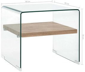 vidaXL Τραπεζάκι Σαλονιού Διάφανο 50 x 50 x 45 εκ. από Ψημένο Γυαλί