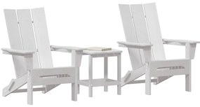 vidaXL Έπιπλα Χαλάρωσης Κήπου 3 pcs Λευκό 38 x 38 x 46cm Πλαστικό