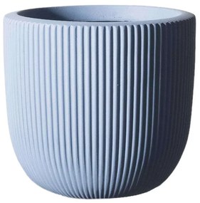 Κασπώ Πήλινο Στρογγυλό Stripe L C-6940-8 37x37x33cm Blue Supergreens Clay
