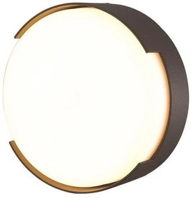 Απλίκα Φωτιστικό Τοίχου LED 16W Φ250X50 3000K IP54 145-20204 Eurolamp 145-20204 Ασπρόμαυρο