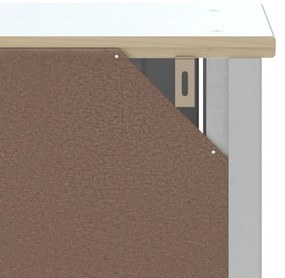 vidaXL Ντουλάπι Μπάνιου BERG Λευκό 40 x 34 x 110 εκ. Μασίφ Ξύλο Πεύκου