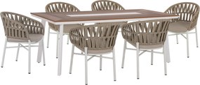 ΣΕΤ ΤΡΑΠΕΖΑΡΙΑΣ 7ΤΜΧ TABER HM10829.02 ΑΛΟΥΜΙΝΙΟ ΛΕΥΚΟ--POLYWOOD--P.E.ΣΧΟΙΝΙ ΜΠΕΖ
