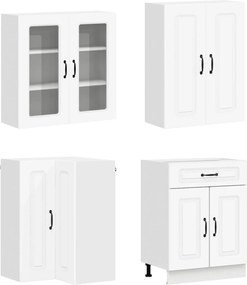 vidaXL Μονάδα κουζίνας KALMAR 8 pcs Λευκό Επεξεργασμένο Ξύλο