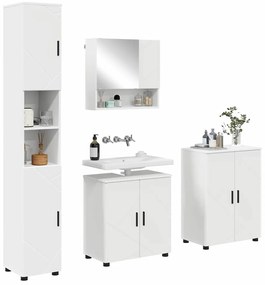 vidaXL Σετ Επίπλων Μπάνιου Επιτοίχιο 4 pcs Λευκό 61 x 35 x 64 εκ.