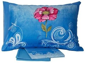 Σετ Σεντόνια Cotton Feelings εμπριμέ 947 Blue Μονό (160x260)