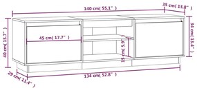 ΈΠΙΠΛΟ ΤΗΛΕΟΡΑΣΗΣ ΚΑΦΕ ΜΕΛΙ 140X35X40 ΕΚ. ΑΠΟ ΜΑΣΙΦ ΞΥΛΟ ΠΕΥΚΟΥ 814317