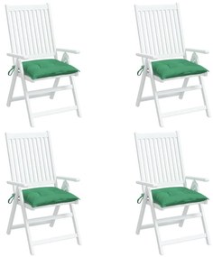Μαξιλάρια Καρέκλας 4 τεμ. Πράσινα 40 x 40 x 7 εκ. Υφασμάτινα - Πράσινο