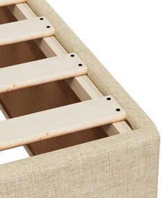 vidaXL Πλαίσιο κρεβατιού χωρίς στρώμα Κρέμα 80x200 cm Ύφασμα