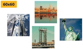 Σετ εικόνων ομορφιά της Νέας Υόρκης - 4x 60x60