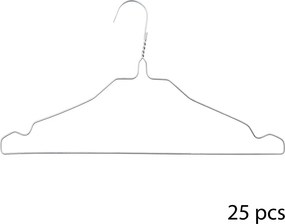 Κρεμάστρες Ρούχων (Σετ 25τμχ) F-V Laundry Hanger 119401 Silver