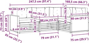 vidaXL Σειρά Καναπέ Εξωτερικού 4 pcs Φυσικό και Μπεζ