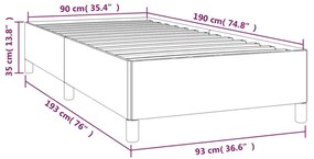 Πλαίσιο Κρεβατιού Taupe 90x190 εκ. Υφασμάτινο - Μπεζ-Γκρι