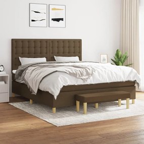 ΚΡΕΒΑΤΙ BOXSPRING ΜΕ ΣΤΡΩΜΑ ΣΚΟΥΡΟ ΚΑΦΕ 160X200 ΕΚ ΥΦΑΣΜΑΤΙΝΟ 3137488