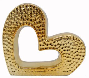 Διακοσμητική Καρδιά Κεραμική Χρυσή Art Et Lumiere 25,5x5,5x21εκ. 10522