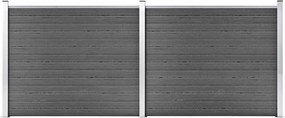 vidaXL Σετ Πάνελ Περίφραξης Μαύρο 353 x 146 εκ. από WPC