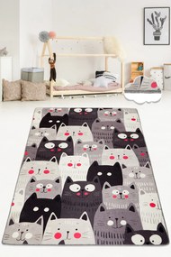 Carpet (120 x 180) Cats Gray Djt Multicolor