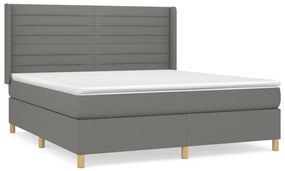 ΚΡΕΒΑΤΙ BOXSPRING ΜΕ ΣΤΡΩΜΑ ΣΚΟΥΡΟ ΓΚΡΙ 160X200 ΕΚ ΥΦΑΣΜΑΤΙΝΟ 3132082