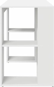 vidaXL Γραφείο με ράφι Λευκό 130 x 50.5 x 75 εκ Επεξεργασμένο ξύλο