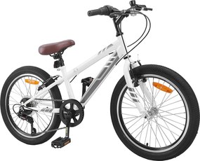 vidaXL Ορεινό Ποδήλατο 20 ίντσες 6-Speed για παιδιά 5-8 ετών Λευκό