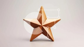 Intra Συλλεκτικό Ξύλινο Παζλ Plywood  4mm - Ξύλινο γλυπτό αστεριών σε λευκό φόντο Σε Ξύλινο Κουτί - Διαστάσεις: 10x10 cm – 25 κομμάτια