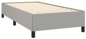 vidaXL Κρεβάτι Boxspring με Στρώμα Ανοιχτό Γκρι 90x190 εκ. Υφασμάτινο