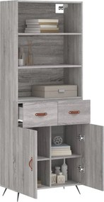 vidaXL Ντουλάπι Γκρι Sonoma 69,5 x 34 x 180 εκ. Επεξεργασμένο Ξύλο