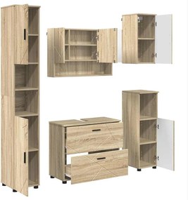 vidaXL Σετ Επίπλων Μπάνιου 5 τμχ. Δρύς Sonoma 35 x 30 x 192 εκ