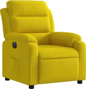 vidaXL Πολυθρόνα Ανακλινόμενη Ηλεκτρική Κίτρινη Βελούδινη
