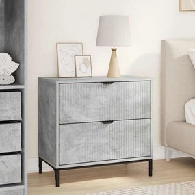 vidaXL Κομοδίνο Γκρι σκυροδέματος 63.5 x 36 x 61 εκ Επεξεργασμένο ξύλο