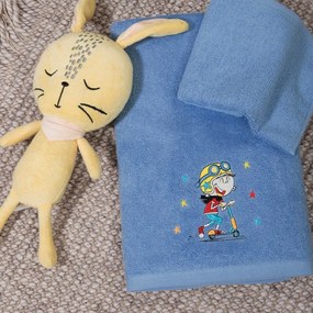 Πετσέτες Παιδικές In The City (Σετ 2τμχ) Blue Nef-Nef Homeware Σετ Πετσέτες 70x140cm 100% Βαμβάκι