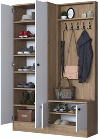 Έπιπλο Εισόδου Καρυδιά / Λευκό P6 0,6x37,5x182,8