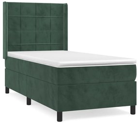 ΚΡΕΒΑΤΙ BOXSPRING ΜΕ ΣΤΡΩΜΑ ΣΚΟΥΡΟ ΠΡΑΣΙΝΟ 90X200 ΕΚ. ΒΕΛΟΥΔΙΝΟ 3132660