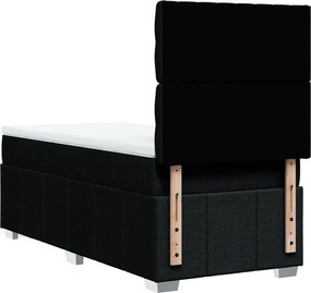 vidaXL Κρεβάτι Boxspring με Στρώμα Μαύρο 80 x 200 εκ. Υφασμάτινο