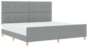 vidaXL Κρεβάτι Φωτεινού Γκρι 200x200 εκ. Υφασμάτινο
