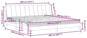 Κρεβάτι Μαύρο 200x200 εκ. Βελούδινο - Μαύρο