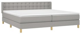 Κρεβάτι Boxspring με Στρώμα Αν. Πράσινο 160x200εκ Υφασμάτινο - Γκρι