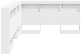 vidaXL Κεφαλάρι Αποθήκης με ράφι Λευκό 140 cm Επεξεργασμένο ξύλο