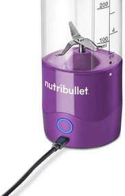 Φορητό μπλέντερ USB Nutribullet NBP003PU, 2000 mAh, 475 ml, 4 λεπίδες, θρυμματισμός πάγου, έως 15 κύκλοι, μωβ