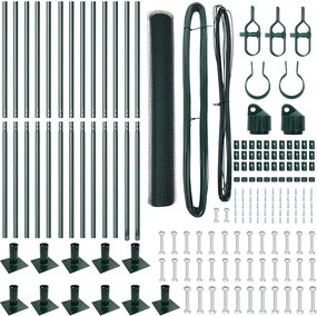 vidaXL Στύλος Περιφράξεων Πράσινο 25 x 1,2 μ (25 mm δίχτυ) Ατσάλι