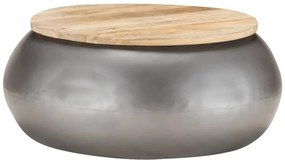 vidaXL Τραπεζάκι Σαλονιού Γκρι 68 x 68 x 30 εκ. από Μασίφ Ξύλο Μάνγκο